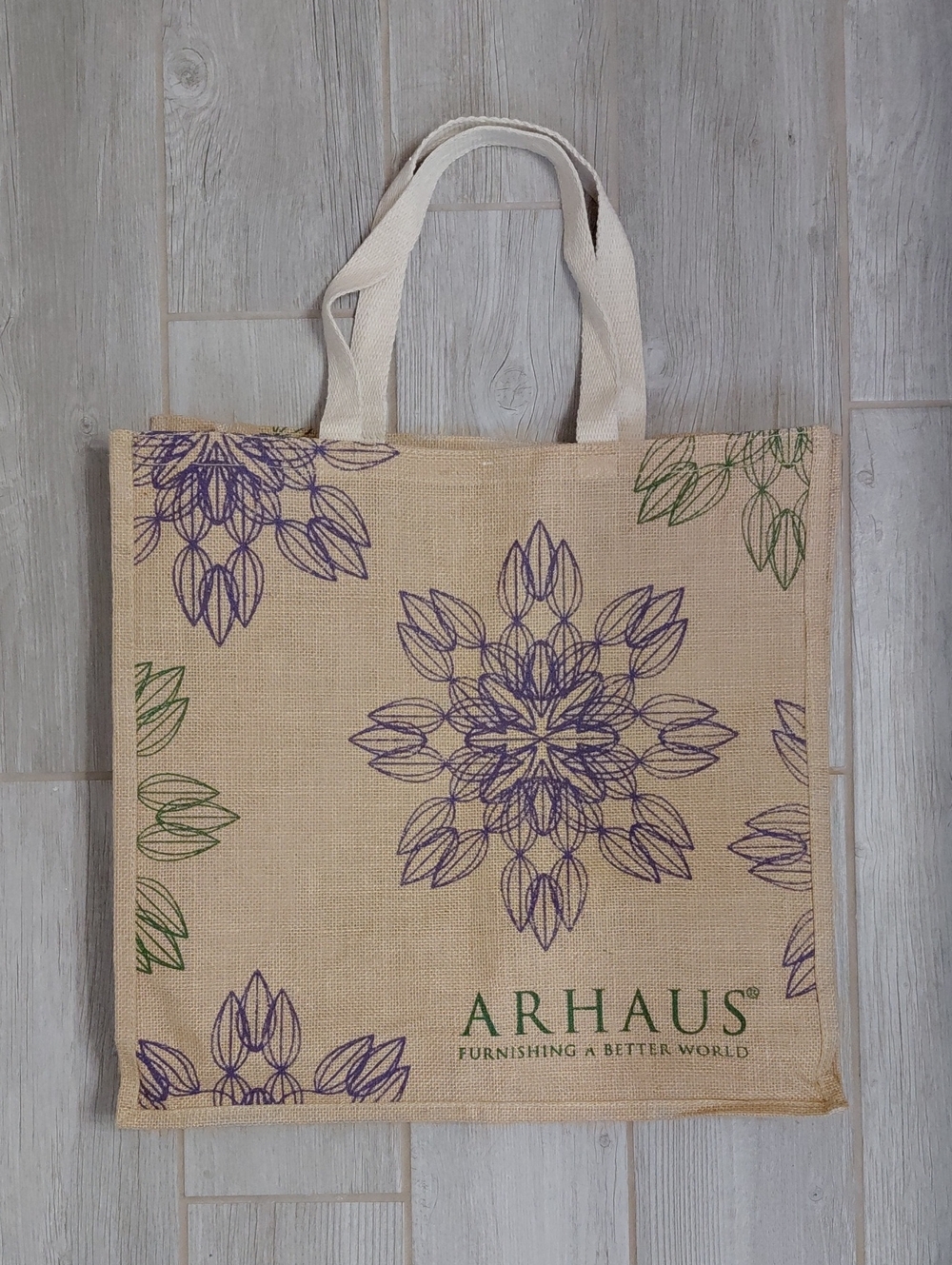 Arhaus 100% Jute Large Reusable Tote Bag